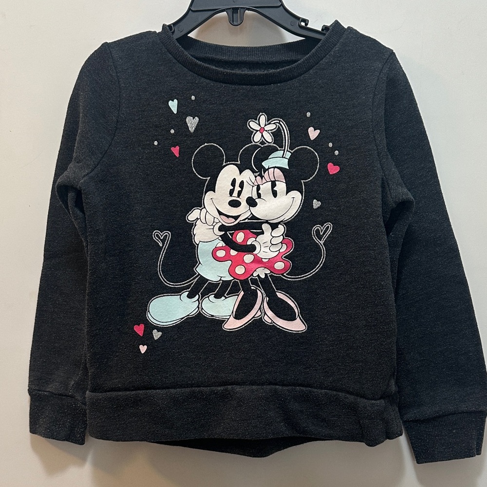 Disney Dark Grey Sweatshirt with Minnie and Mickey